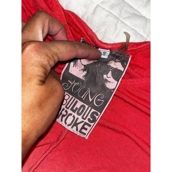 Young Fabulous & Broke Red & White Gradient Loose Fit tunic Women's Shirt Size S - Picture 5 of 7